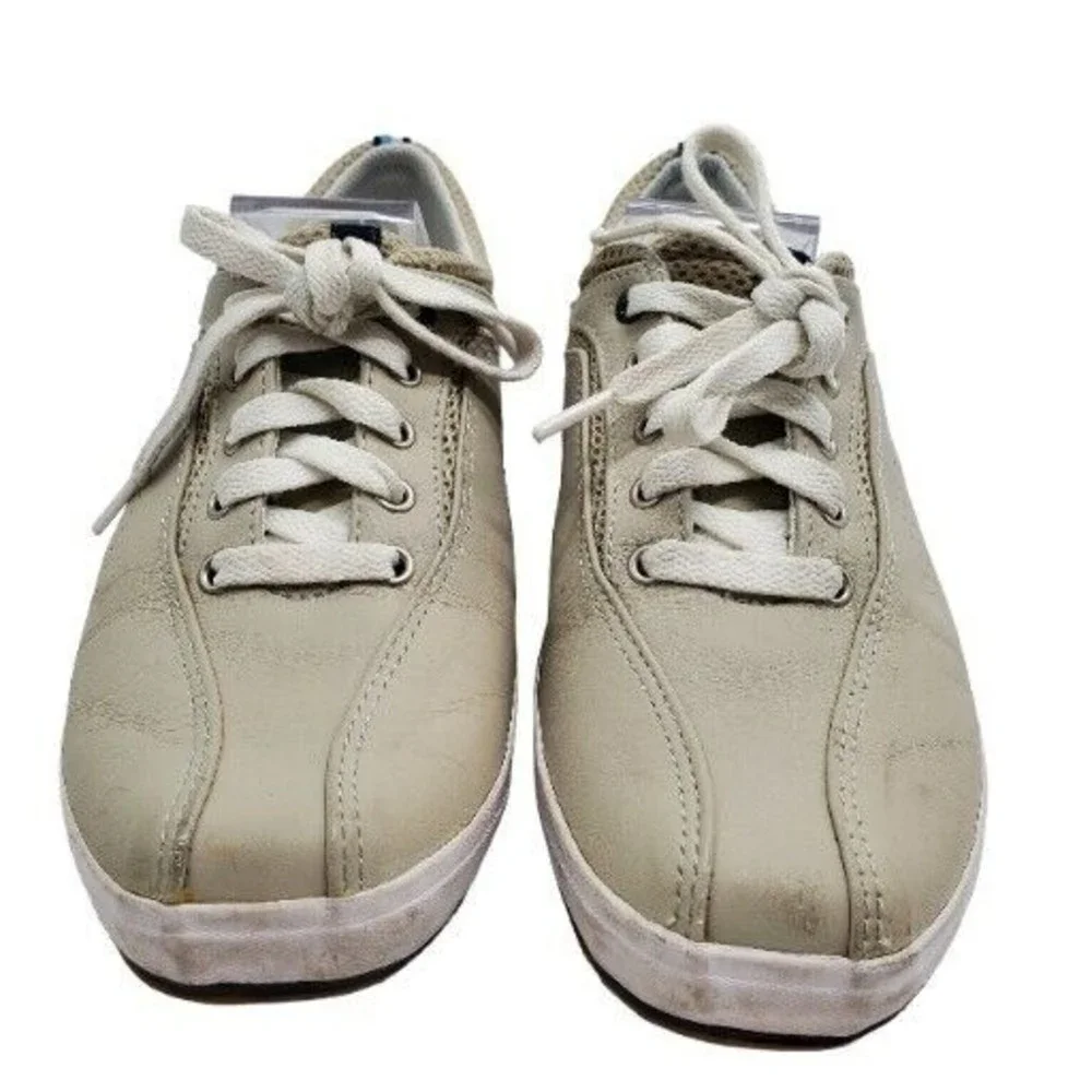 Keds size‎ 9 WH14169M Leather Woman’s Oxford Sneakers Beige Lace Up Vintage